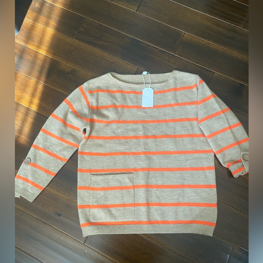 Cozy Made with Love , Knit Sweater  Pullover Striped Long sleeve